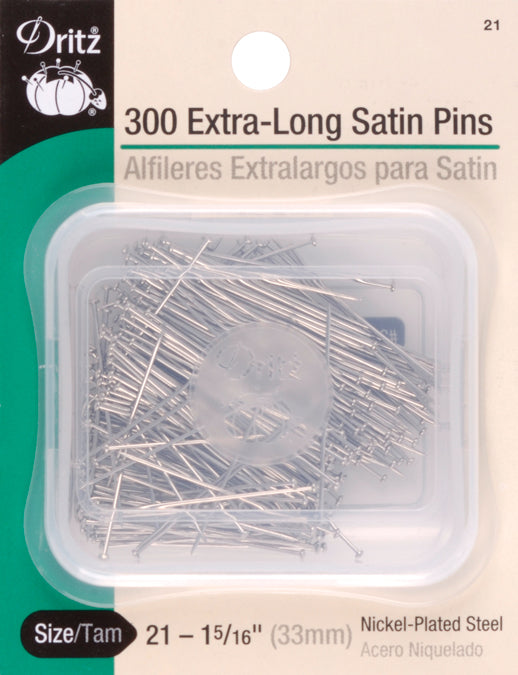 Dritz Extra-Long Satin Pins 300/Pkg-Size 21