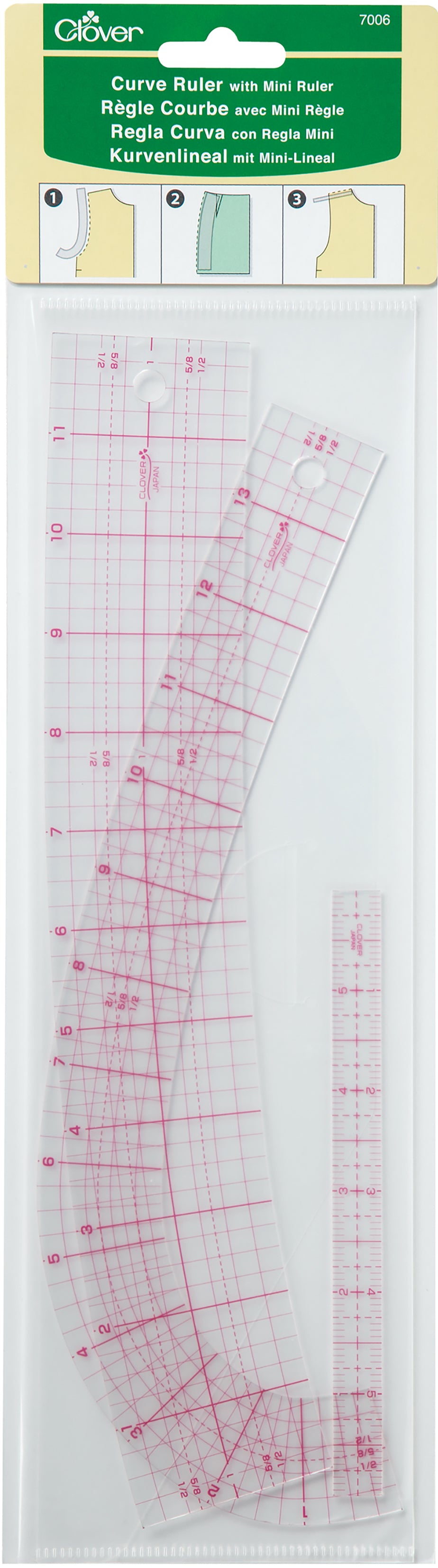 Clover Curve Ruler 3/Pkg-