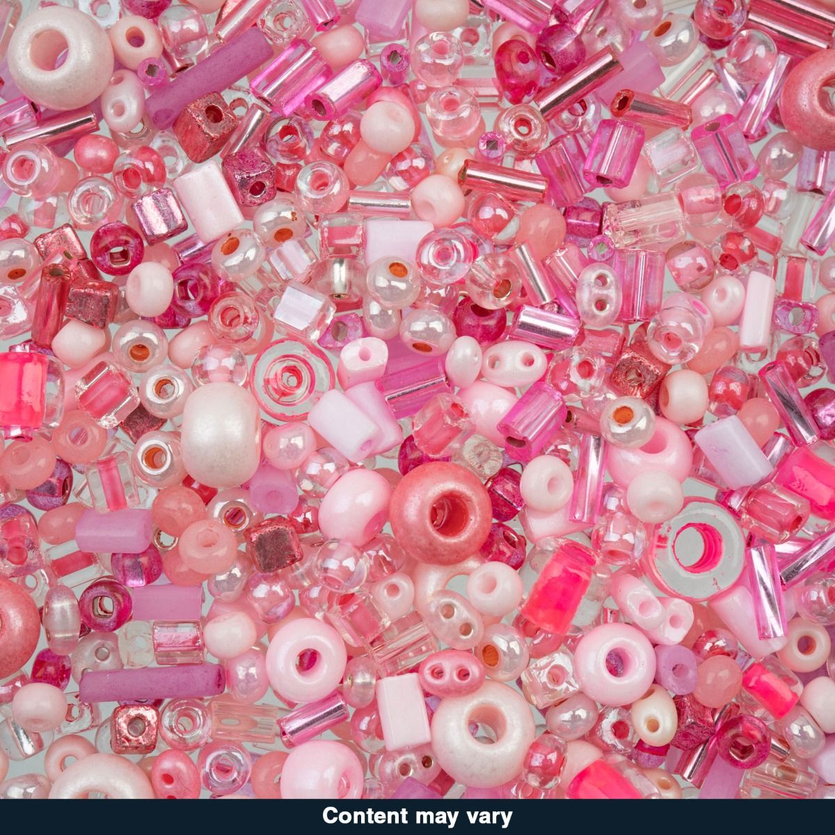 Czech Seed Bead 50g, Pink Assorted