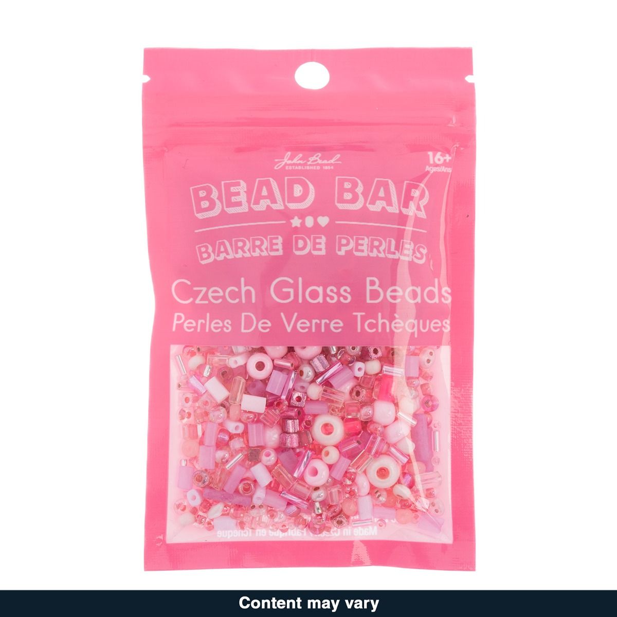 Czech Seed Bead 50g, Pink Assorted