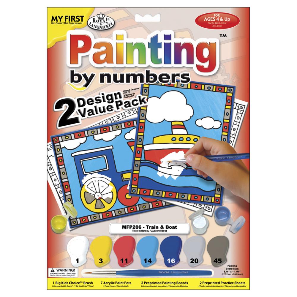 Royal & Langnickel(R) My First Paint By Number Kit 2/Pkg-Train & Boat