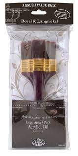 Royal & Langnickel Flat Burgundy TAKLON Large Area Brush Set
