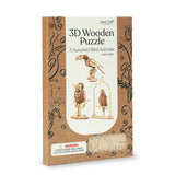 3D Laser Cut Wooden Puzzle Bundle Pack: Bird Animals