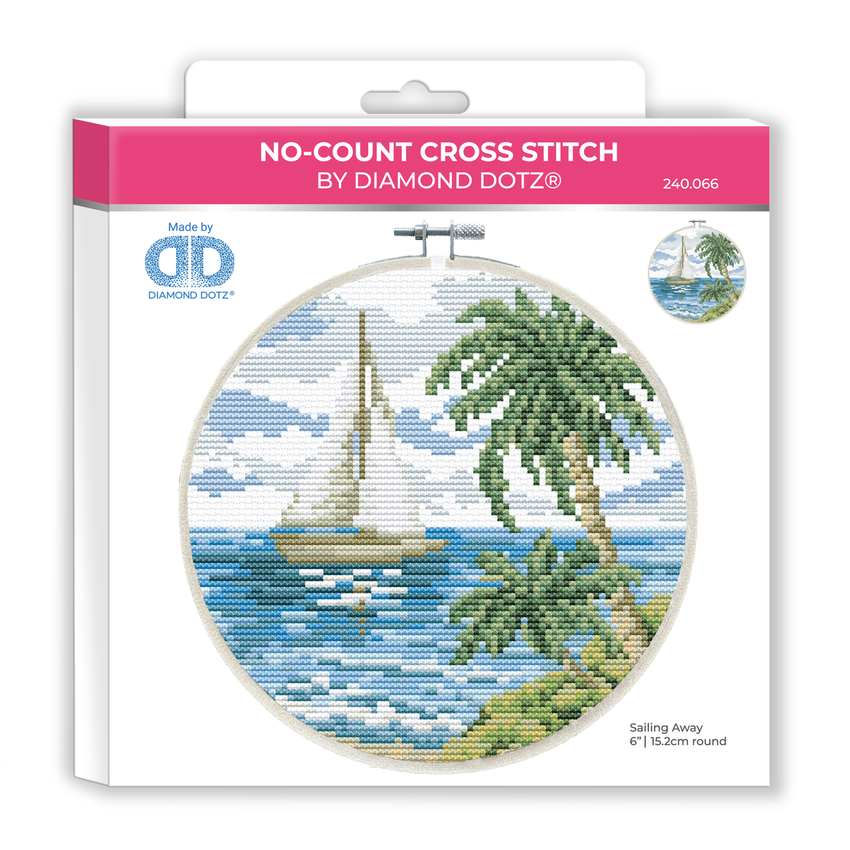 Diamond Dotz No-Count Cross Stitch Sailing Away - 6 in