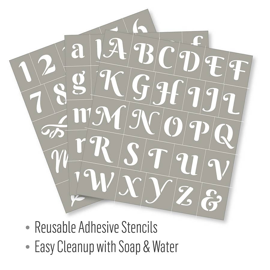 Folkart ® Script Adhesive Stencils - 3-Piece