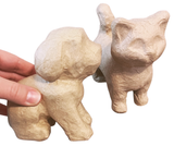Unfinished Paper Mache Puppy Dog & Cat Pet Figurines