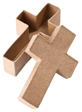 Premade Paper Mache Cross Box - 5" x 3" x 1-1/2"
