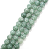 Cloudy Green Dyed Jade Smooth Round Beads 6mm  15.5" Strand