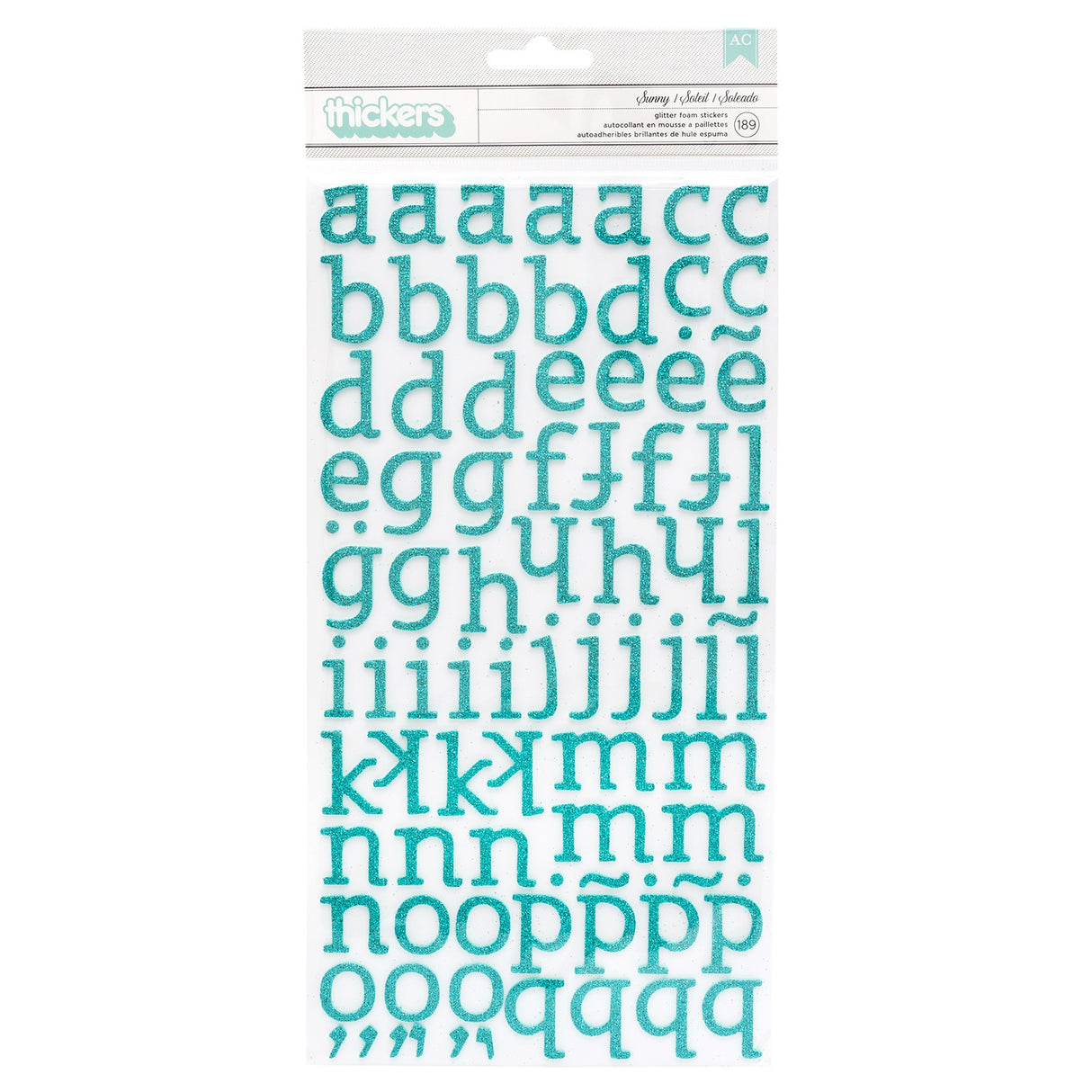 Thickers Glitter Foam Stickers 6"X11" Sheets 2/Pkg-Sunny - Reef