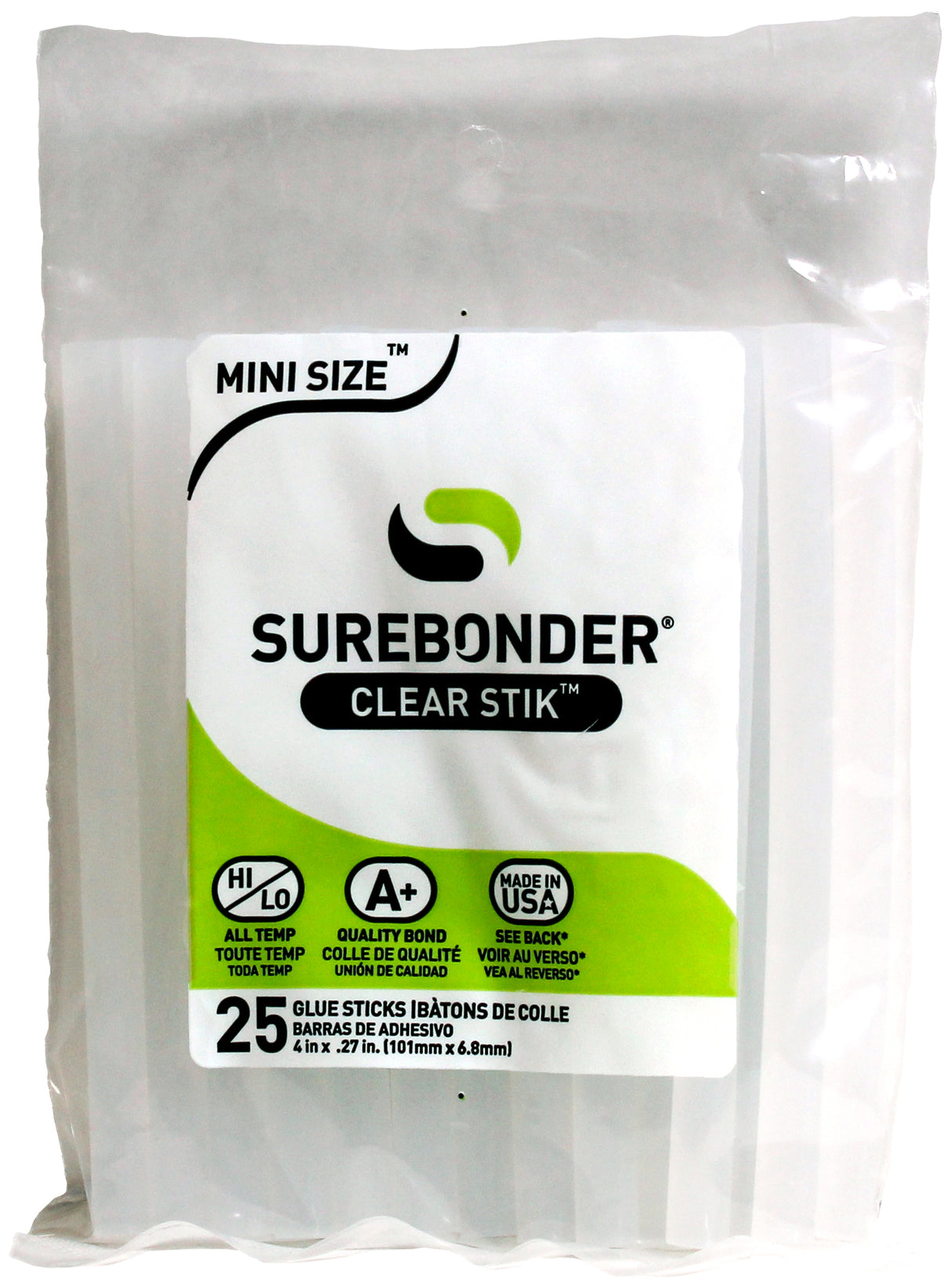 Surebonder All-Purpose Stik Mini Glue Sticks 25/Pkg-.28"X4"
