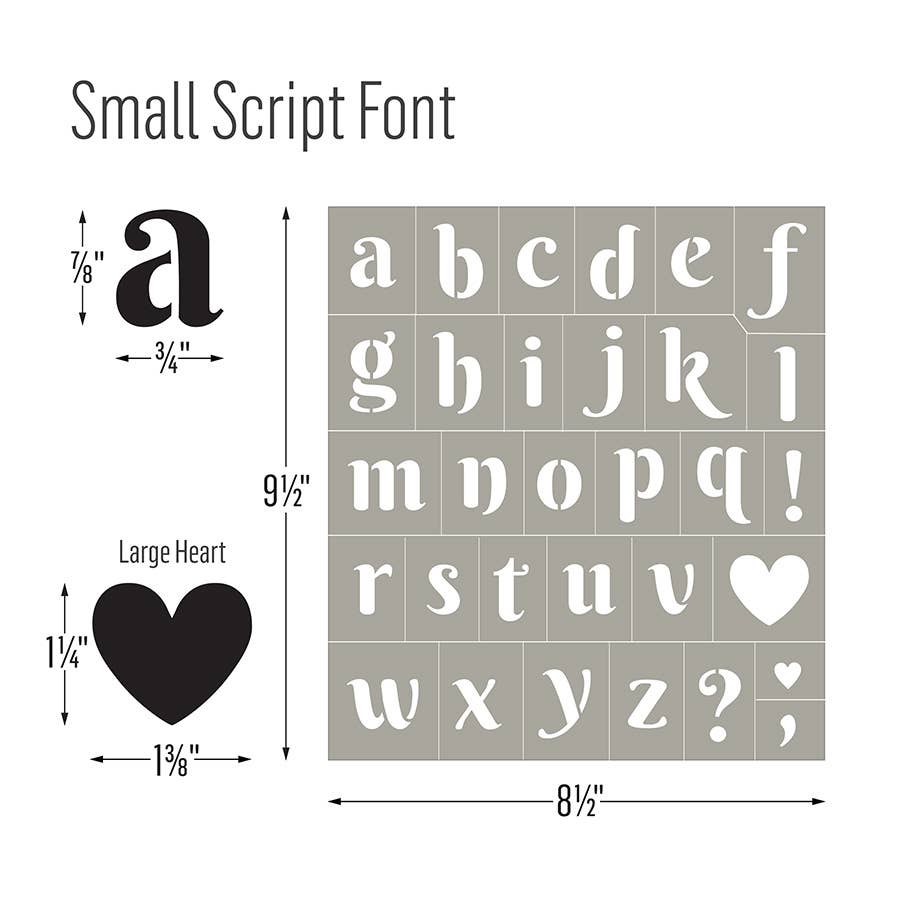 Folkart ® Script Adhesive Stencils - 3-Piece
