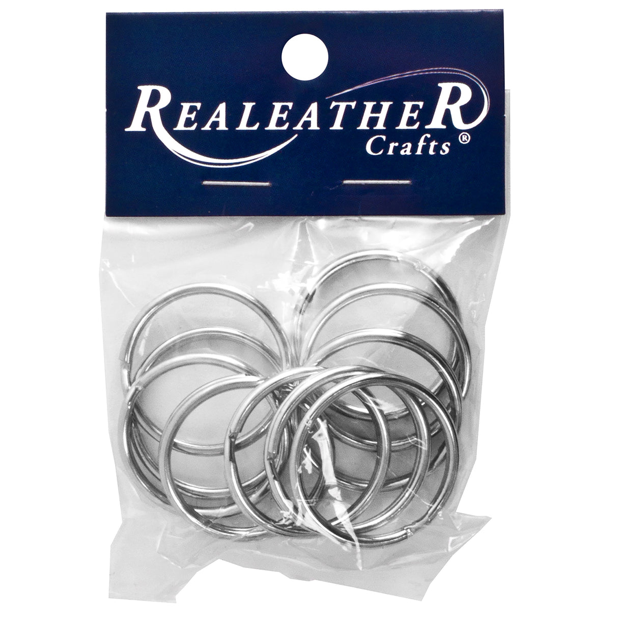 Realeather(R) Crafts Split Key Rings 1.25" 10/Pkg-Nickel