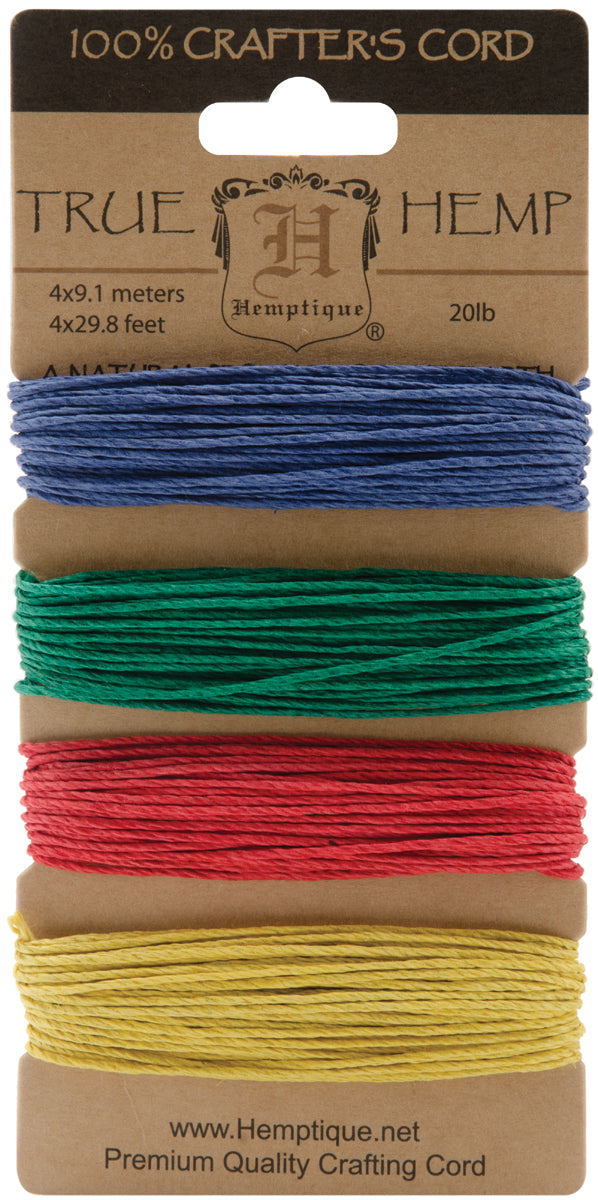 Hemptique Hemp Cord 20lb 120'-Topaz