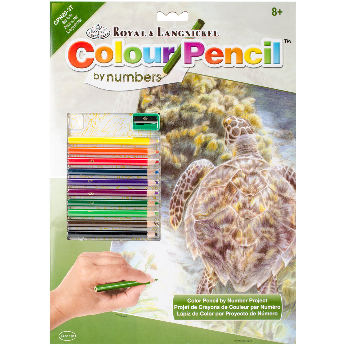 Royal & Langnickel Color Pencil By Number Kit 8.75"X11.75"-Sea Turtle