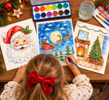 Watercolor Art Kit: Santa Night Before X-Mas Theme Designs