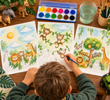 Watercolor Art Kit: Wild Animals Theme Designs