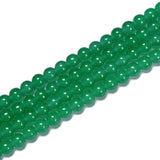 Green Crystal Glass Smooth Round Beads Size 10mm 15.5" Strand