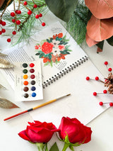 Watercolor Christmas Workbook – Paintable Sketchbook + Paint