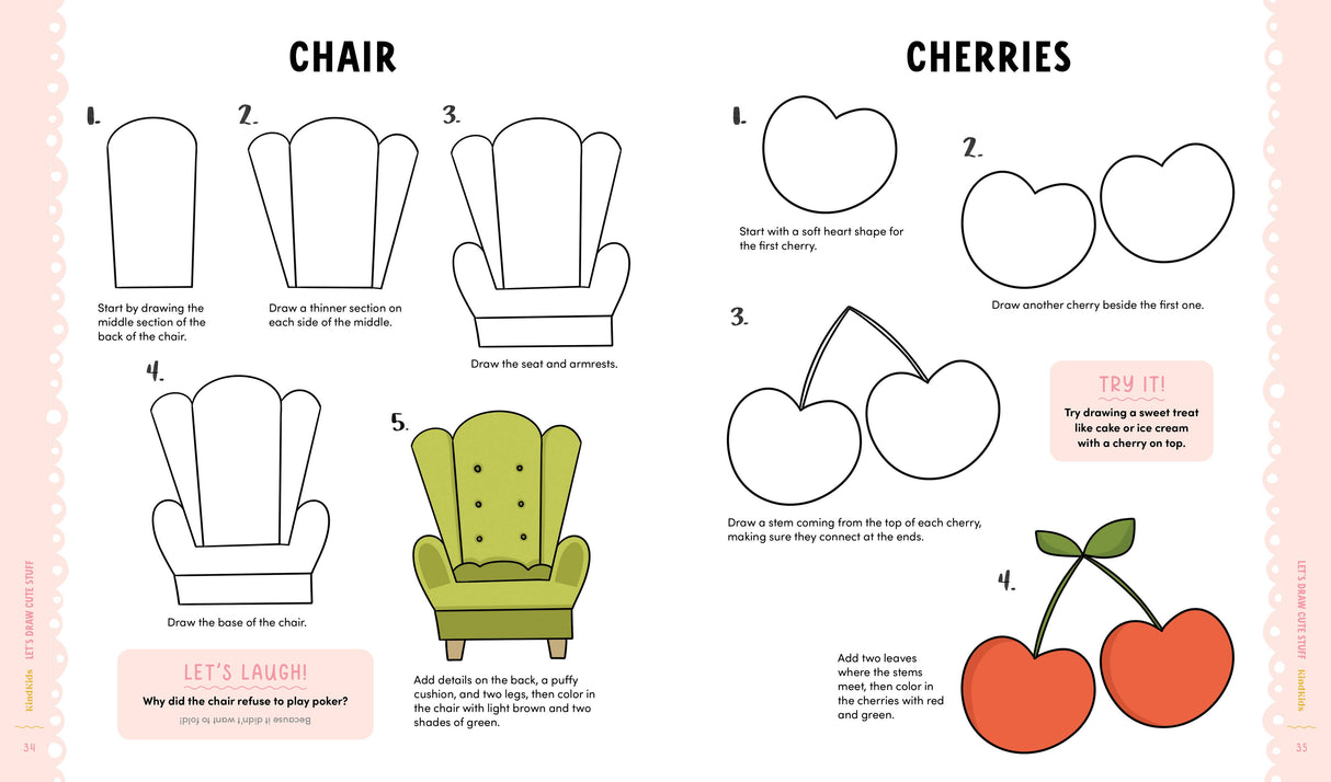 KindKids Let's Draw Cute Stuff: 100 Simple Drawing Lessons