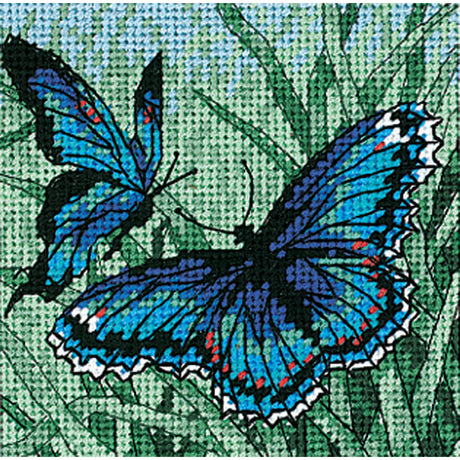 Dimensions Mini Needlepoint Kit 5"X5"-Butterfly Duo Stitched In Thread