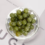 Natural Chinese Green Jade Smooth Round Beads  8mm 15.5'' Strand