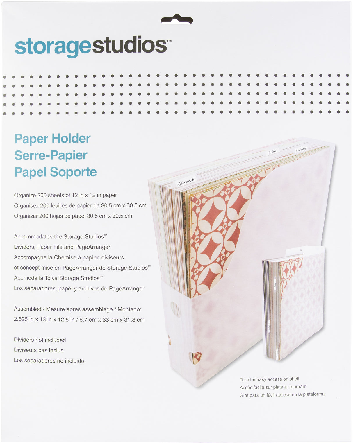 Storage Studios Paper Holder-12.5"X13"X2.625"