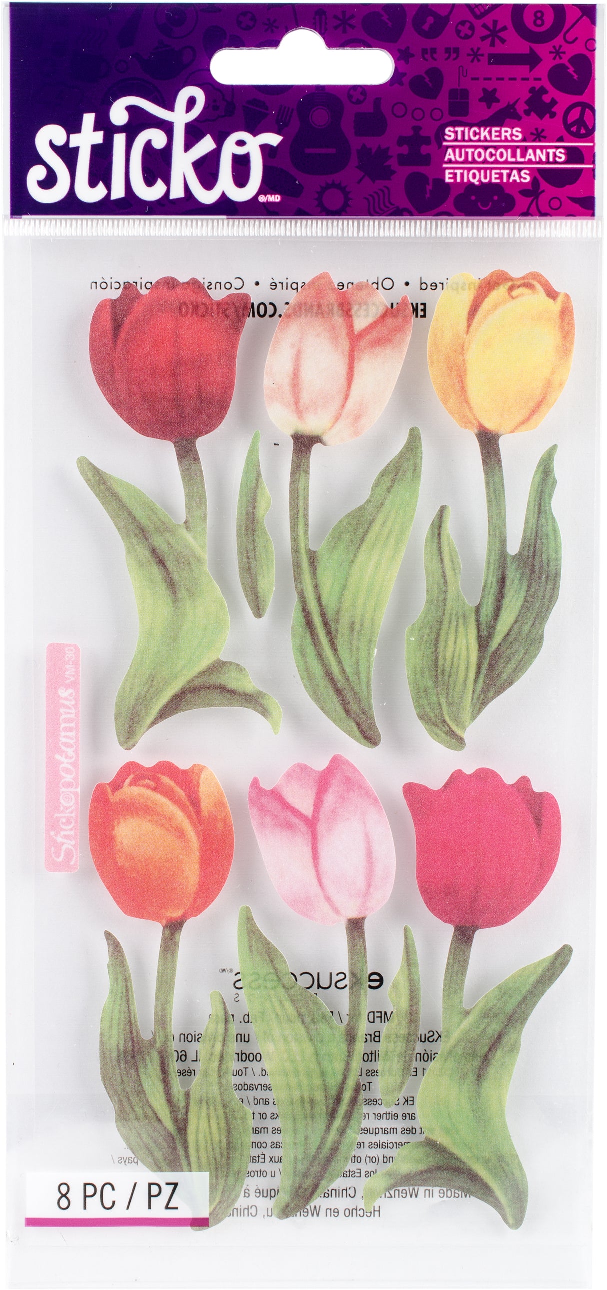 Sticko Vellum Stickers-Tulips