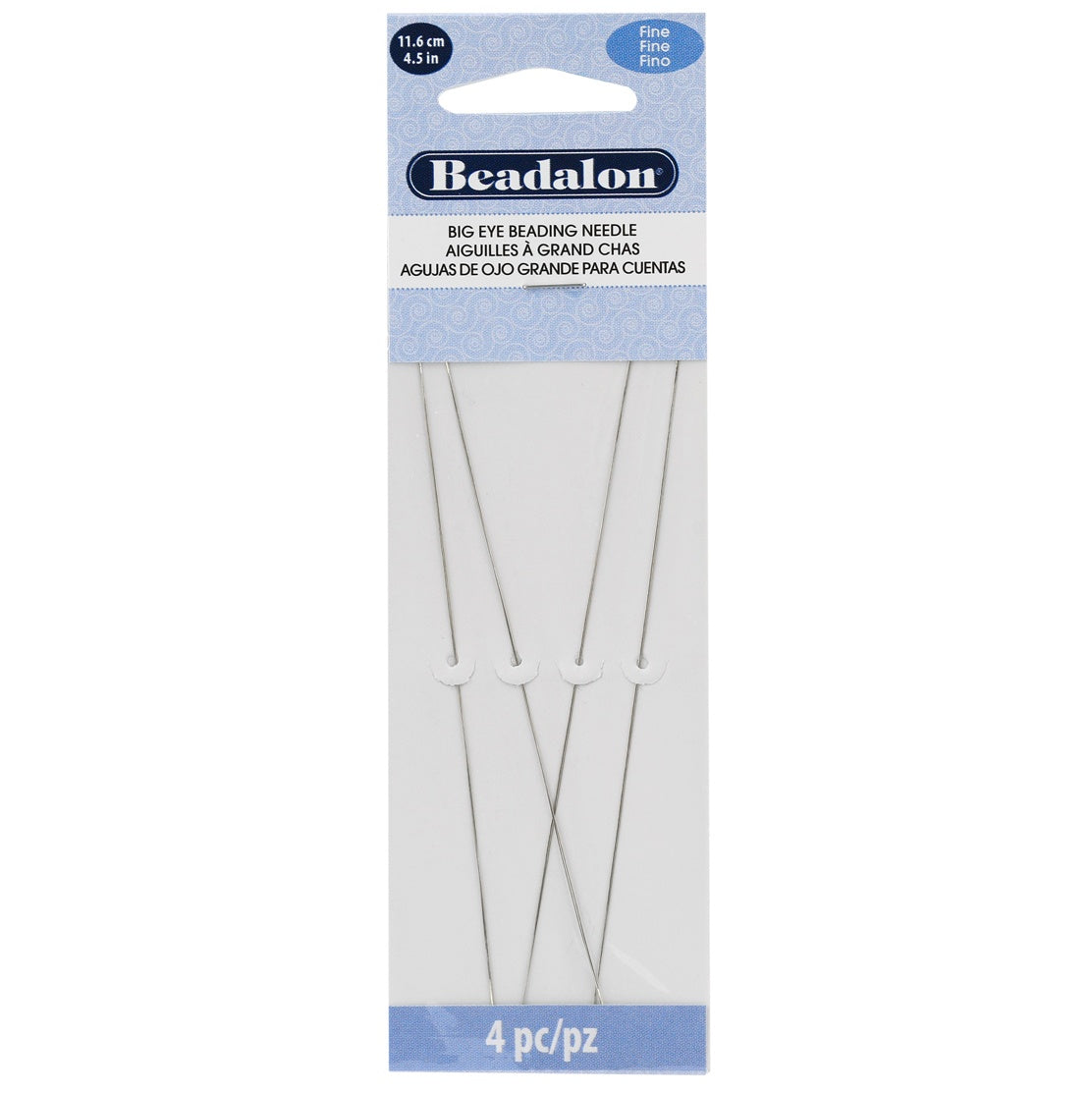 Beadalon Big Eye Beading Needles 4/Pkg-4.5"