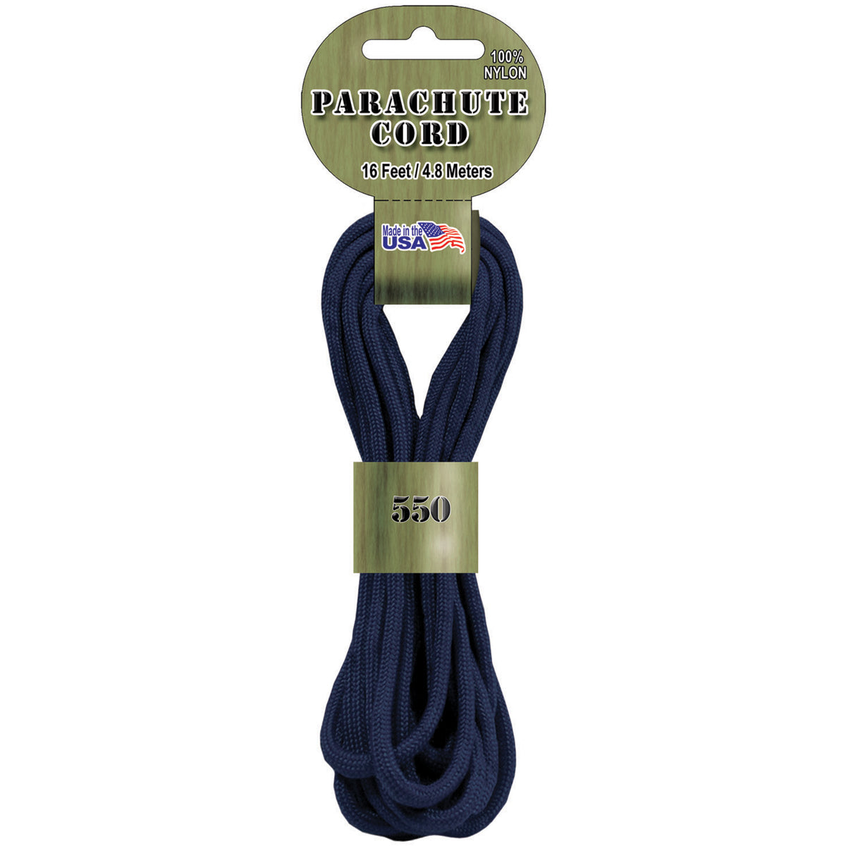 Pepperell Braiding Parachute Cord 4mmx16'-Navy