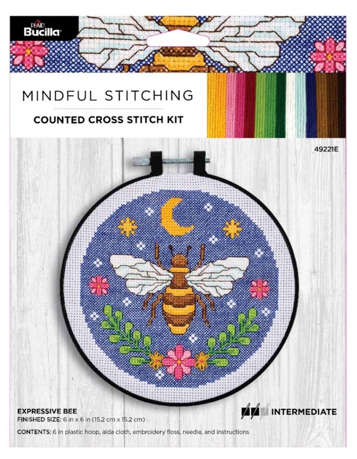 Bucilla ® Counted Cross Stitch Kit - Expressive Bee 6"