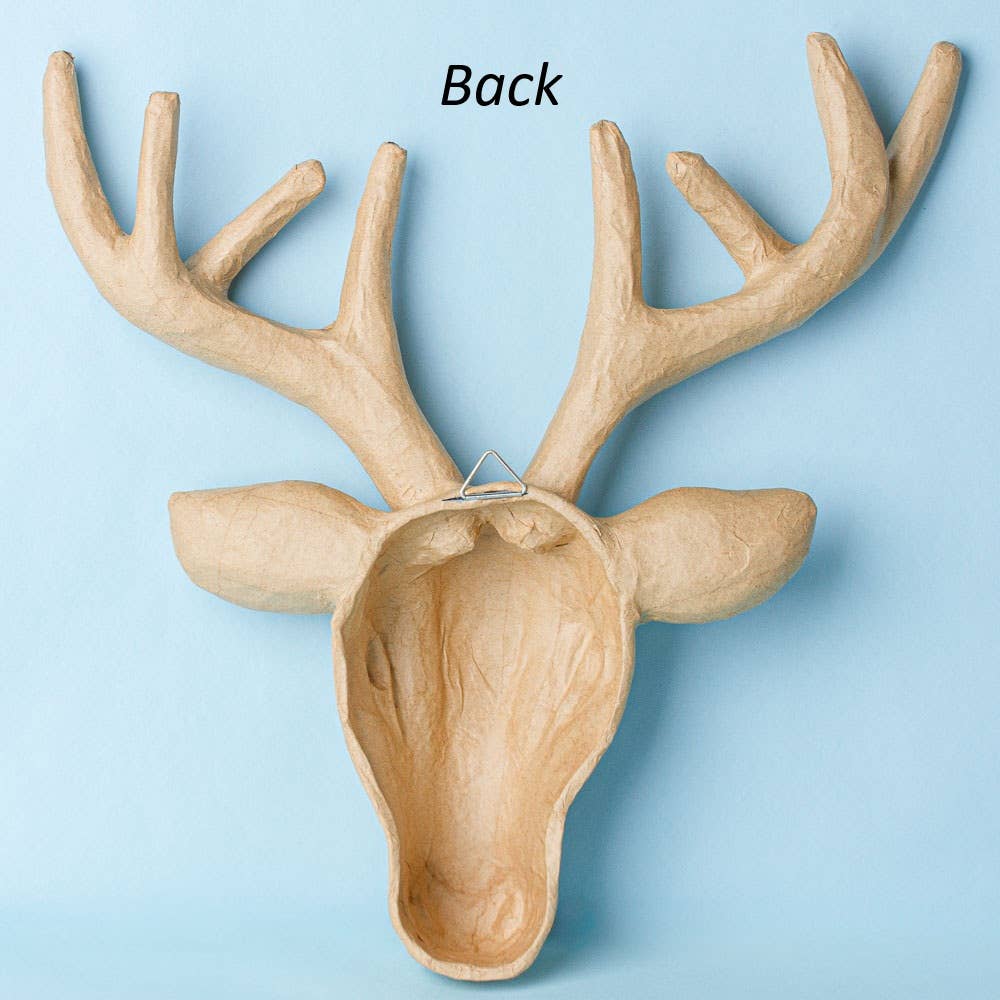 Paper Mache Animal - 16" Stag Buck Deer Head with Antlers
