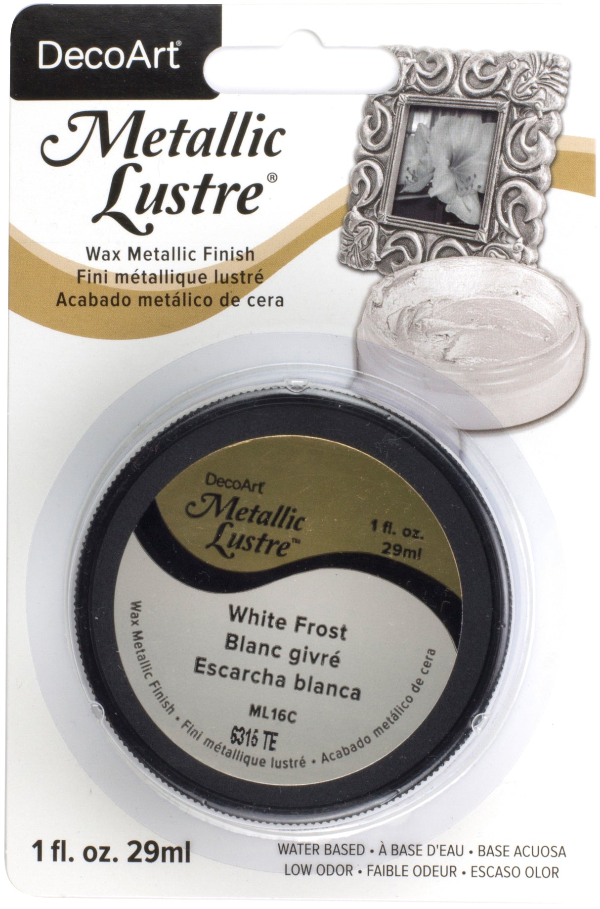 DecoArt Metallic Lustre Wax Finish 1oz-White Frost