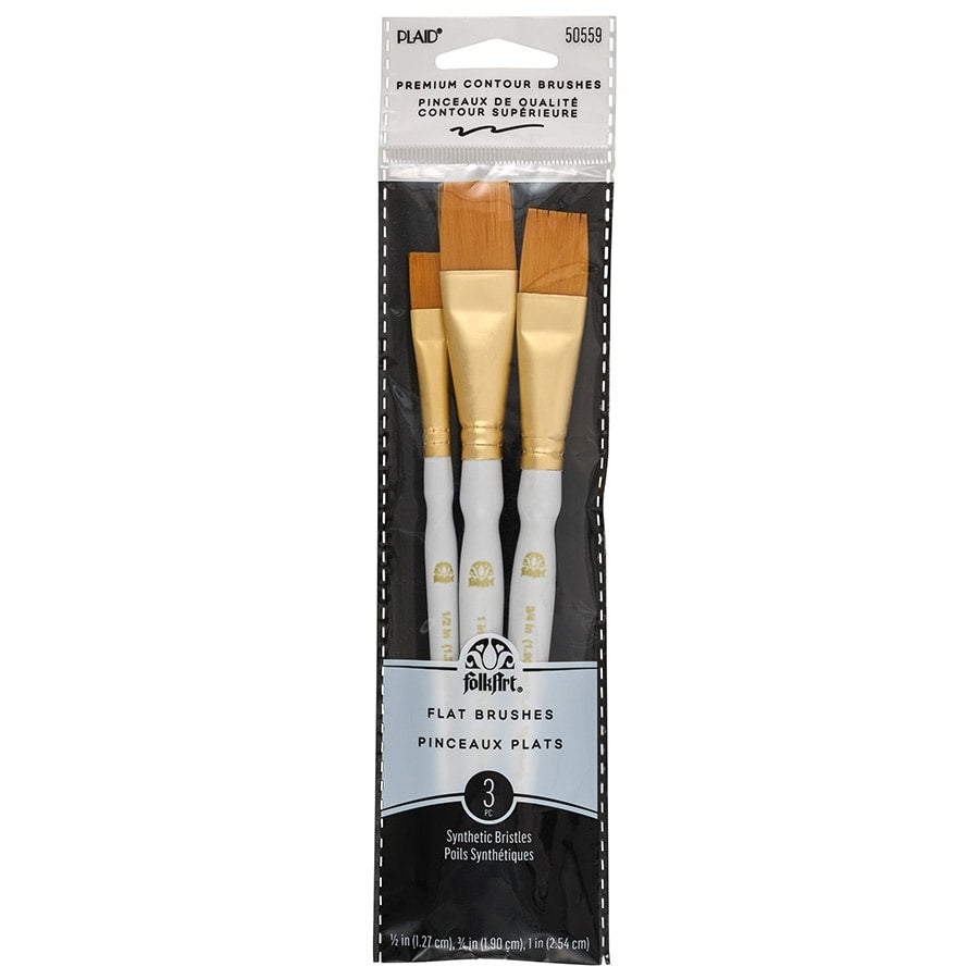 FolkArt Premium Contour Brush Set 3/Pkg-
