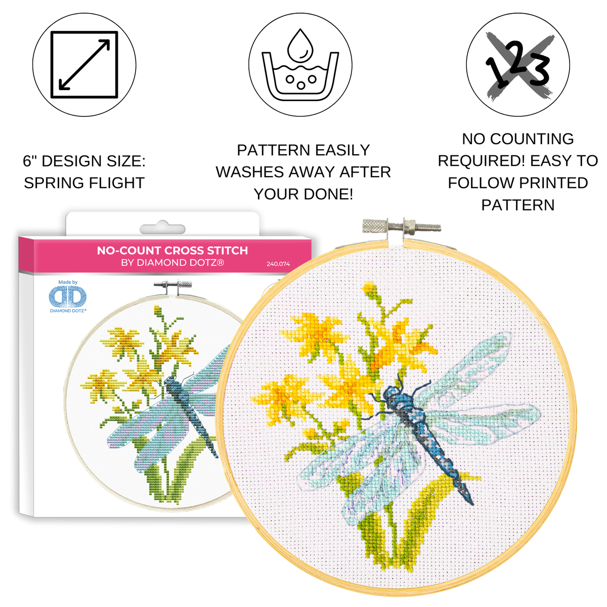 Diamond Dotz No-Count Cross Stitch Spring Flight - 6 in