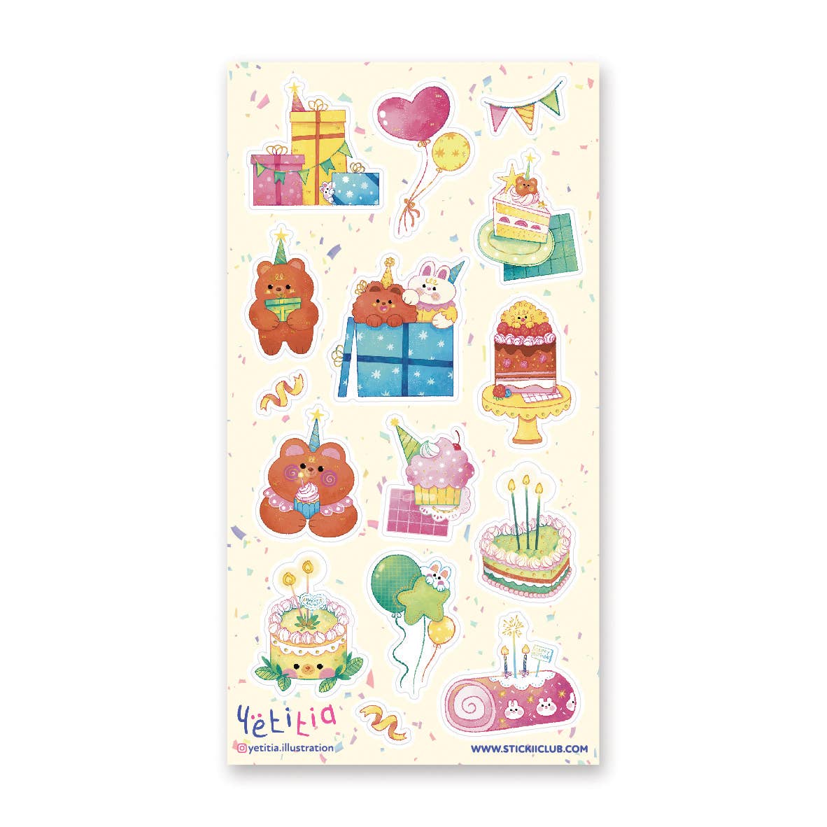 Cutie Birthday Bash Sticker Sheet