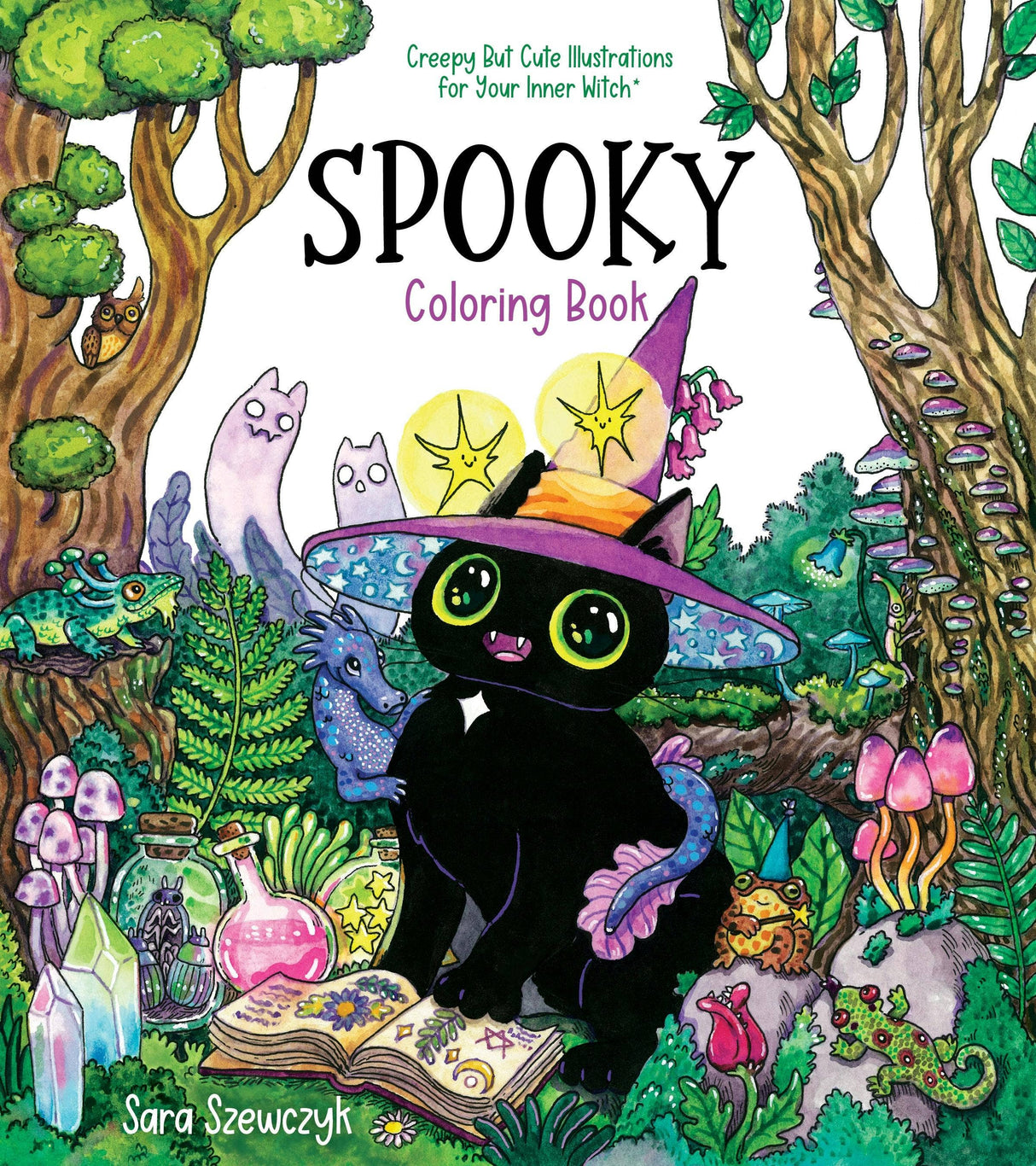 Spooky Coloring Book: Creepy Cute Illustrations For Witches
