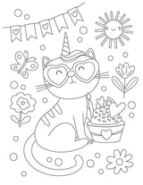 Silly Caticorns Coloring Book