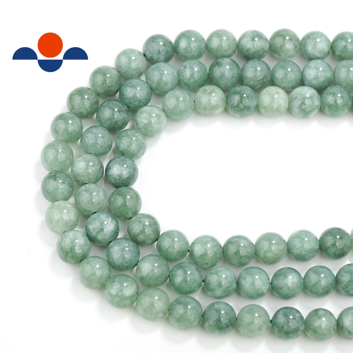 Cloudy Green Dyed Jade Smooth Round Beads 6mm  15.5" Strand