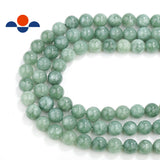 Cloudy Green Dyed Jade Smooth Round Beads 6mm  15.5" Strand