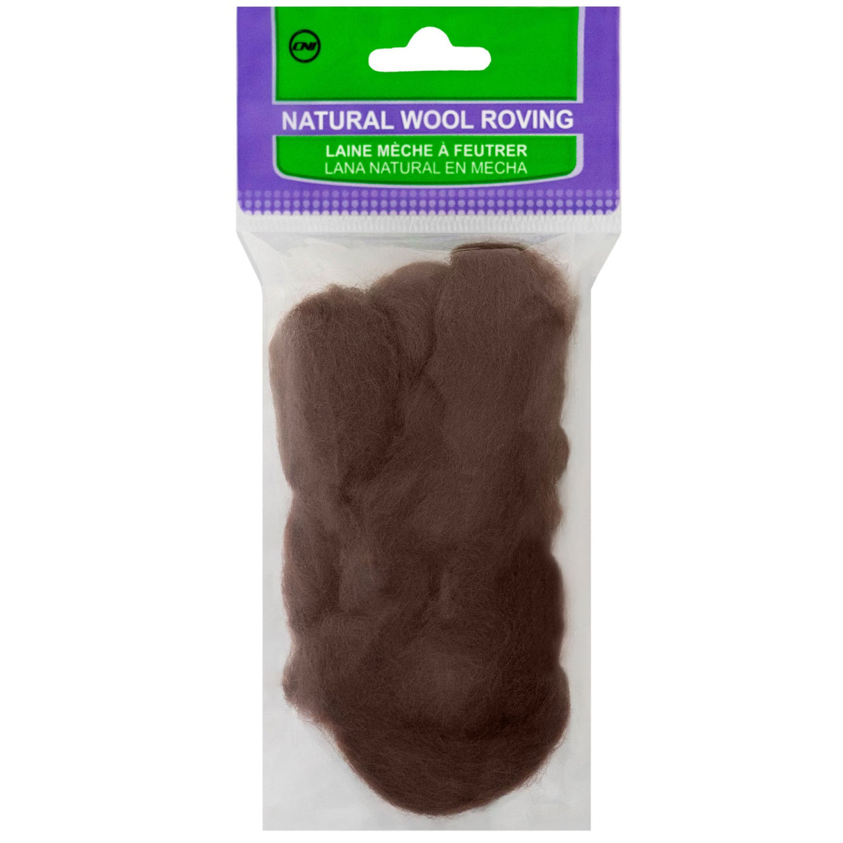 Clover Natural Wool Roving .3oz-Brown