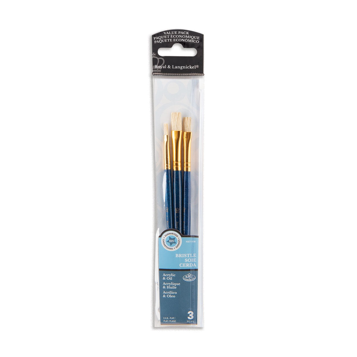 Value Pack Brush Sets-Bristle Flat 3/Pkg