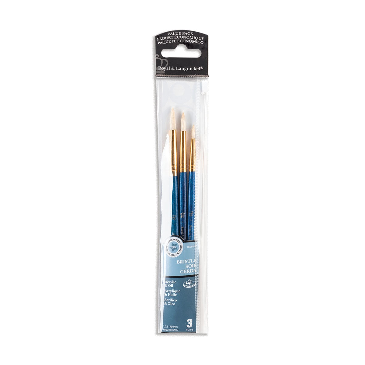 Value Pack Brush Sets-Bristle Round 3/Pkg