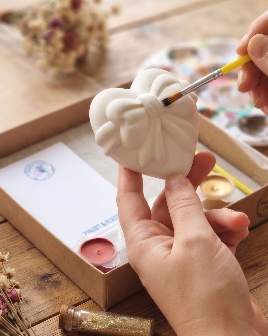 DIY Plaster Heart Paint Kit | Handmade Gift Craft Set