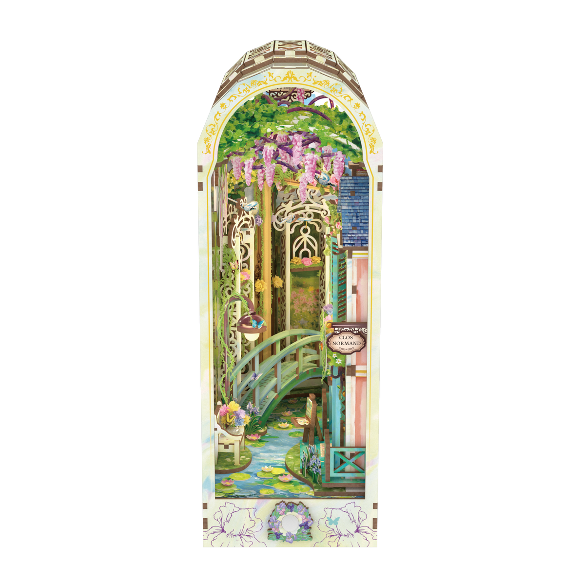 DIY Book Nook Kit: Giverny Garden w/ Dust Cover