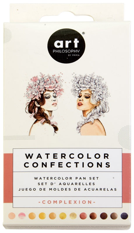 Prima Watercolor Confections Watercolor Pans 12/Pkg-Complexion