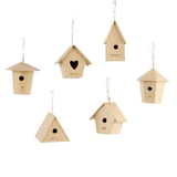 Premade Mini Paper Mache Birdhouses (Set of 6)