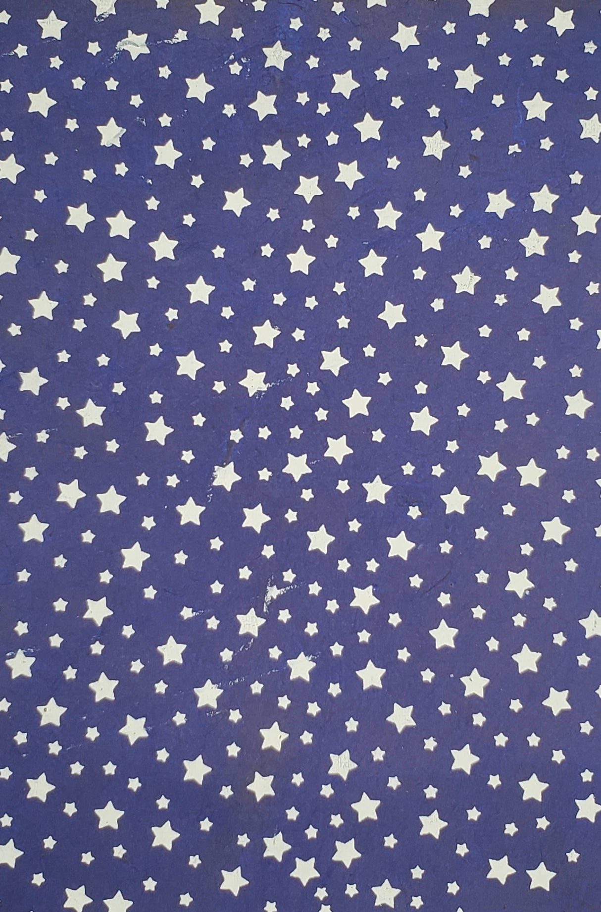 Lokta Printed Stars White On Dark Blue