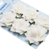 Foam Flowers (Roses) with wire, 2.17" 6-ct