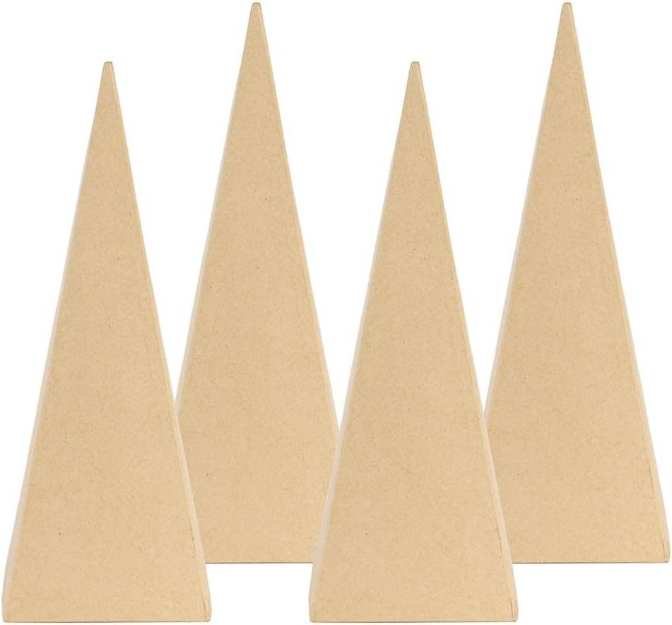 14" Pyramid Square Shaped Paper Mache Cone