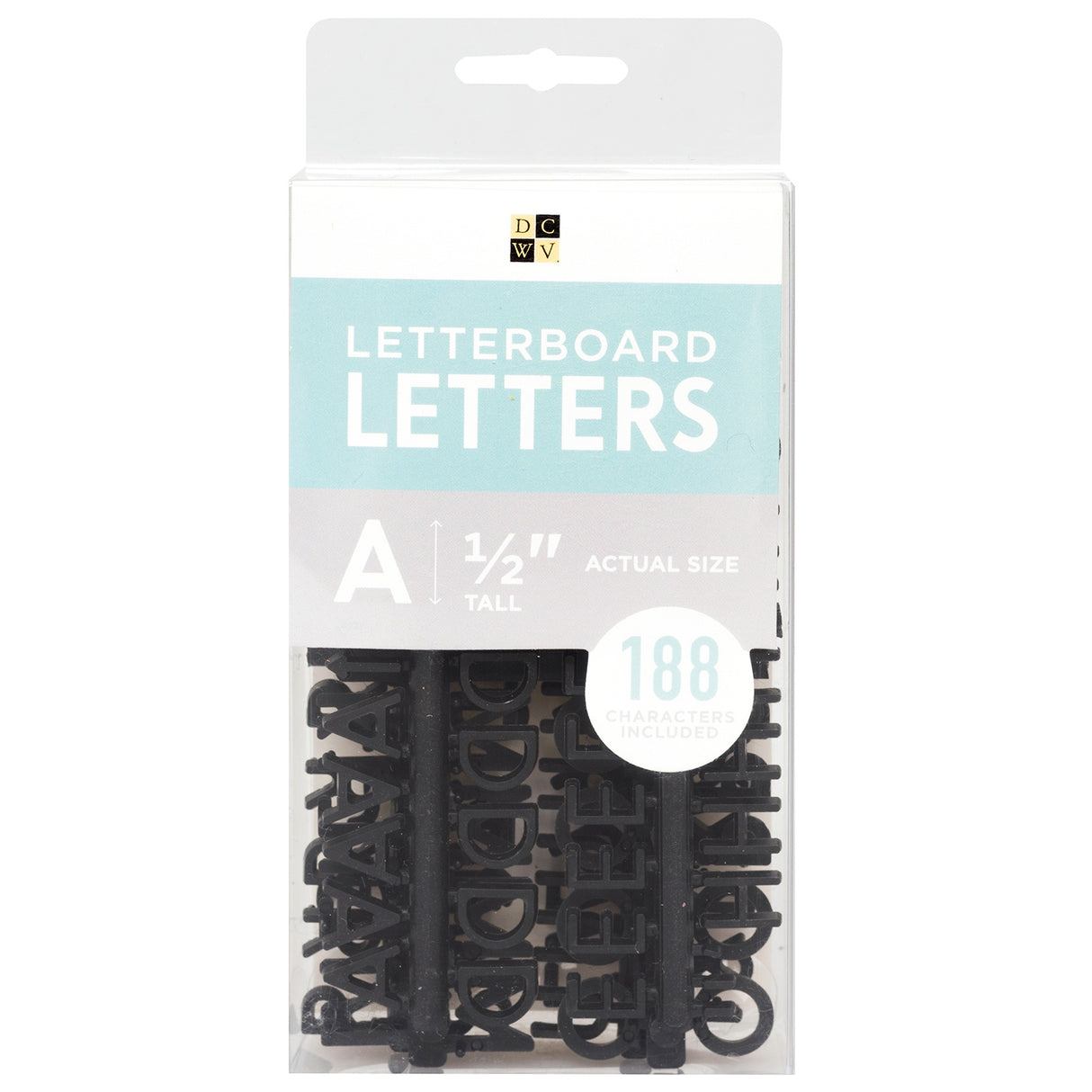 DCWV Letterboard Letters & Characters 1/2" 188/Pkg-Black